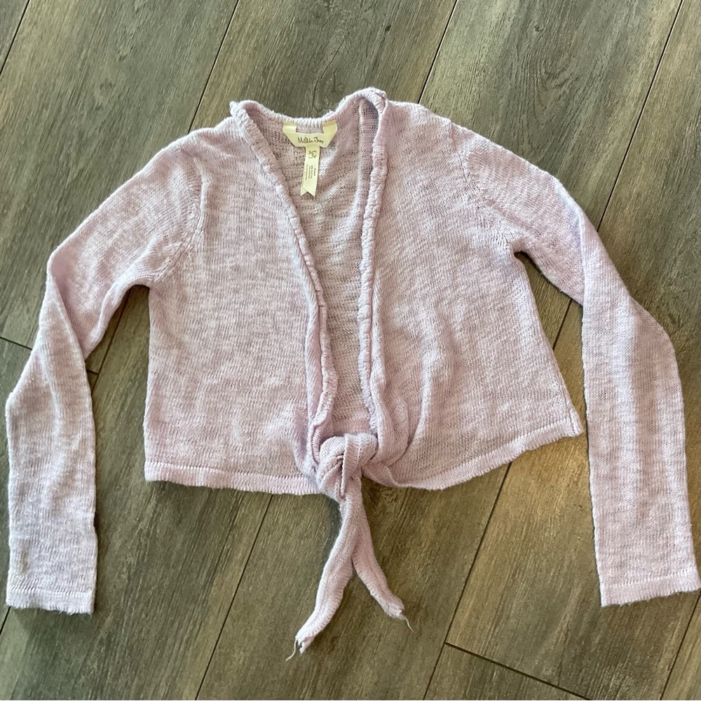 Matilda Jane Lavender Tie-Front Can You Imagine Cardigan, Girls Size 8
